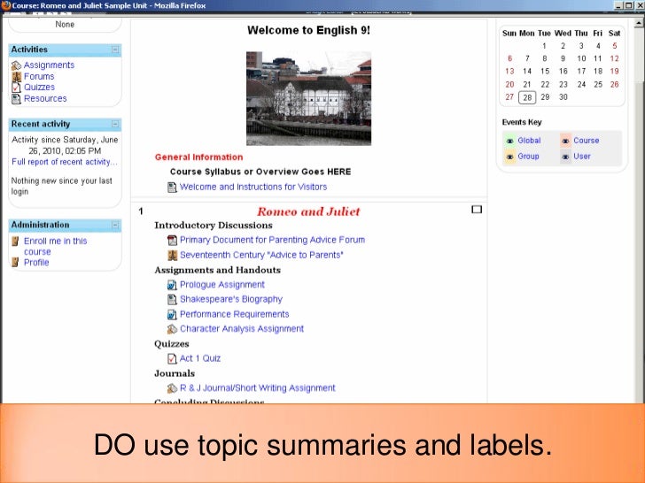 Best practices in Moodle Course Design