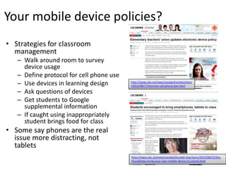 Google Goggles
http://www.youtube.com/watch?v=Hhgfz0zPmH4
Scan books or
objects for
additional
information on
the web
Scan text for
translation to
other
languages
 