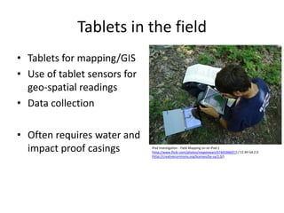 Level 2: Annotation
IMG_4825 | Flickr - Photo Sharing! : taken from -
http://www.flickr.com/photos/21507031@N04/492
4561077/ Author: Stanford EdTech
http://creativecommons.org/licenses/by-nc-
nd/2.0/deed.en
MS2011 iPad Handout | Flickr - Photo Sharing! :
taken from -
http://www.flickr.com/photos/21507031@N04/609
8154966/ Author: Stanford EdTech
http://creativecommons.org/licenses/by-nc-
nd/2.0/deed.en
UPAD App for Ipad (Video demo)
• Capture handwriting and text for note taking
• Annotate PDF and images then save and export as
PNG/PDF via email, Dropbox, Evernote, Google Drive
• Solid performance when used with Apple TV
• Some issues with iOS multitouch
MS Office on Surface
• Excellent precision with Surface pen input device
UPad App
 