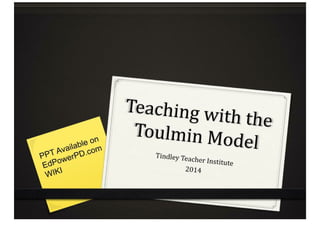 Teaching With The Toulmin Model