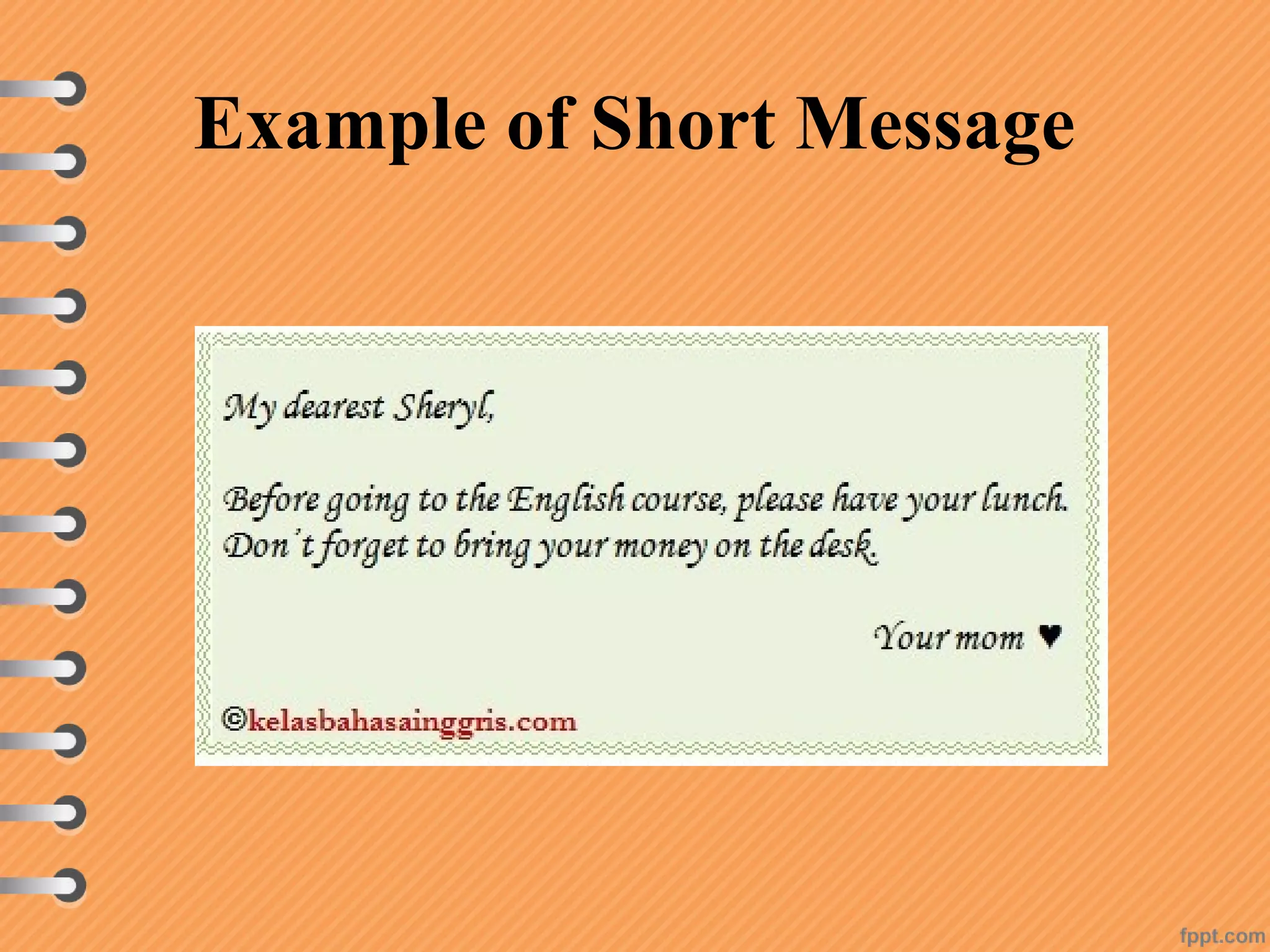 Example of Short Message
 