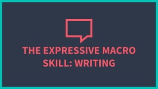 THE EXPRESSIVE MACRO
SKILL: WRITING
 