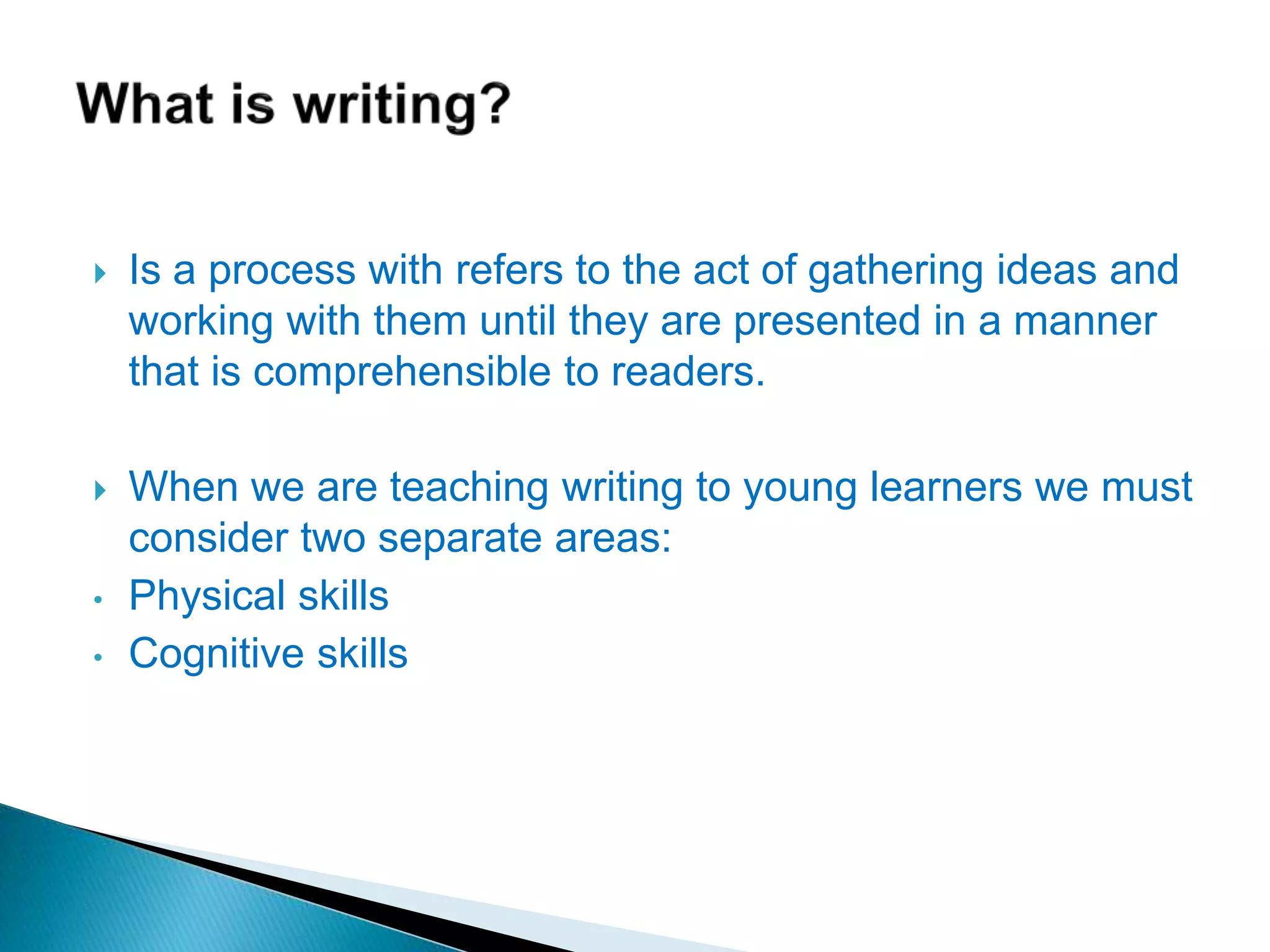 Teaching writing and vocabulary to young learners | PPTX
