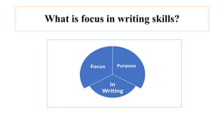 What is focus in writing skills?
 