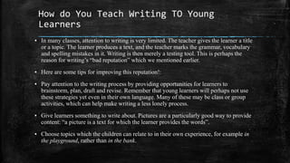 Teaching Writing to Young Learners | PPTX