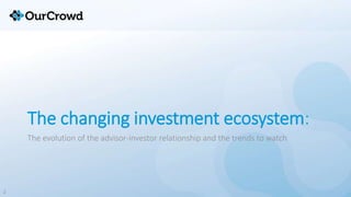 The changing investment ecosystem:
The evolution of the advisor-investor relationship and the trends to watch
2
 