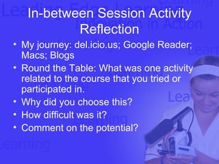 In-between Session Activity Reflection ,[object Object],[object Object],[object Object],[object Object],[object Object]