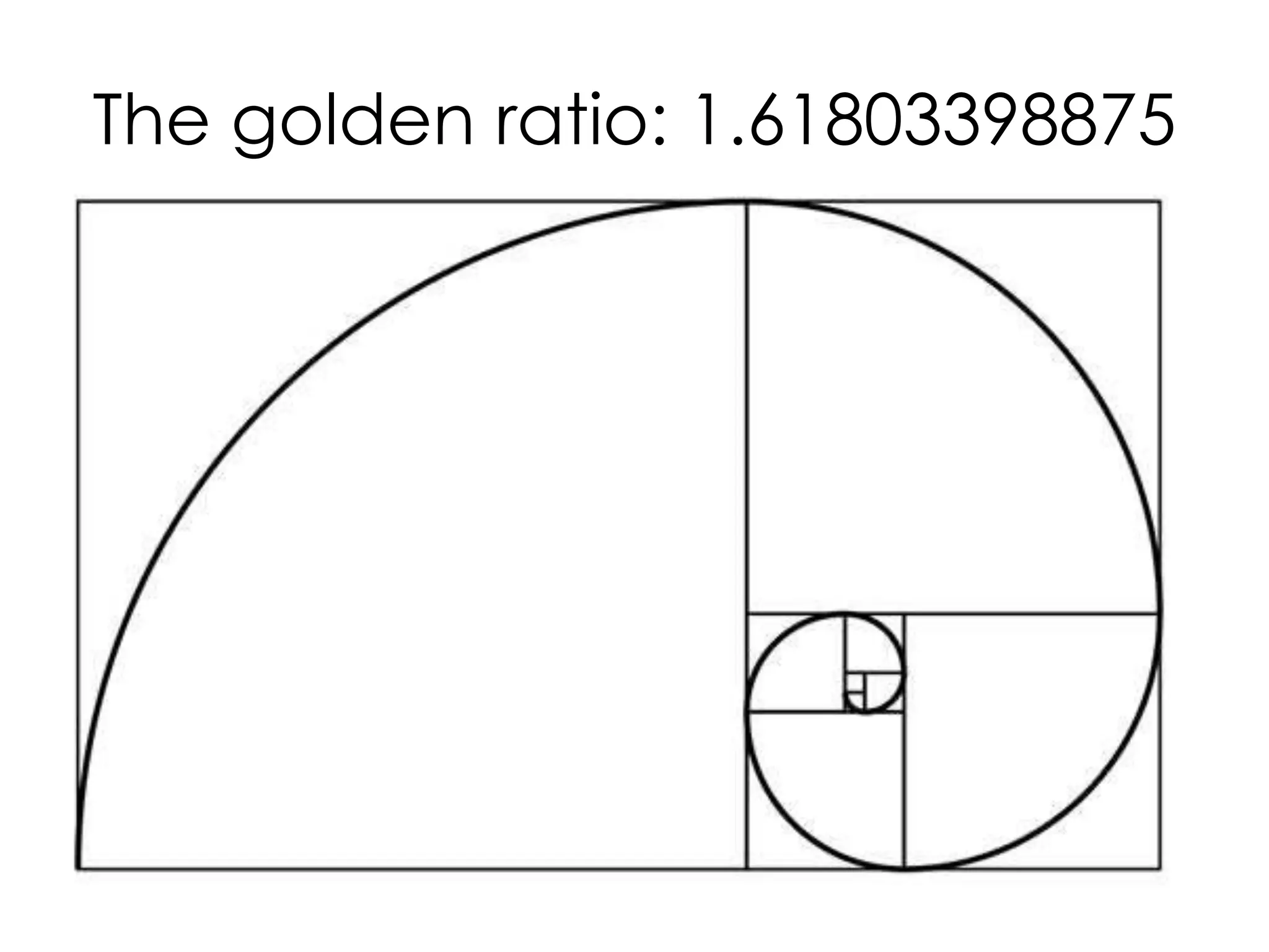 The golden ratio: 1.61803398875
 