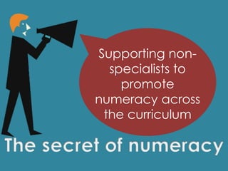 Supporting non-
specialists to
promote
numeracy across
the curriculum
 