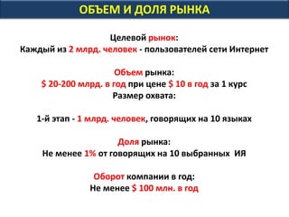 СТРАТЕГИЯ МАРКЕТИНГА
1. Продажи услуг в социальных сетях с API-интерфейсом:
Facebook, Google+, Instagram, Twitter, ВКонтакте
2. Продажи через магазины приложений Apple, Google, Microsoft
3. Продажи через Интернет-магазины Amazon, Ozon и др.
4. Продажи доступа к порталу через салоны пластиковых карт
5. Классические формы продвижения портала в Интернете
Оплата SaaS-услуг из любой точки мира по картам:
 