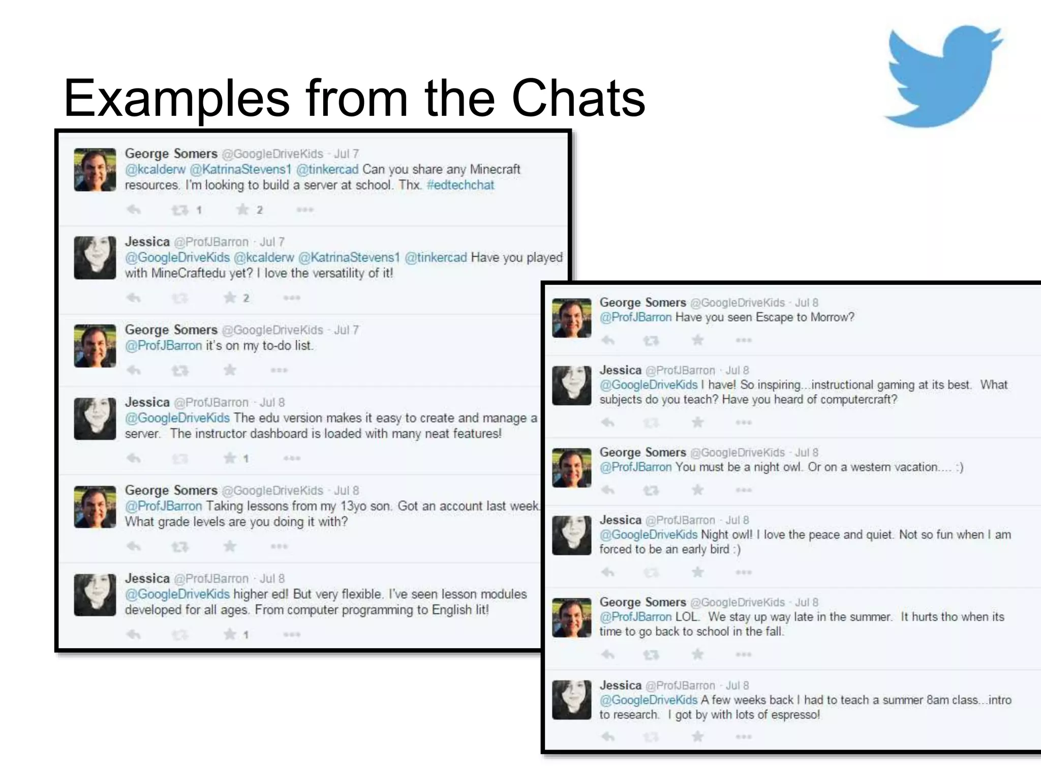 Examples from the Chats
 