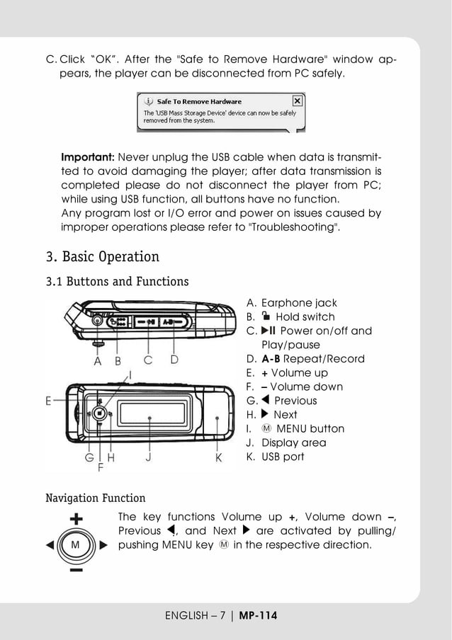 Teac mp3 player mp 114 user manual PDF