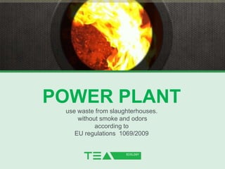 POWER PLANT
use waste from slaughterhouses.
without smoke and odors
according to
EU regulations 1069/2009
 
