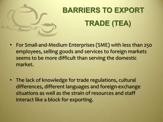 Export Difficulty Tea Industry-Exports and Imports | PPT