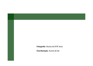 Fotografia: Alunos de 8º/9º anos
Coordenação: Aurora de Sá
 