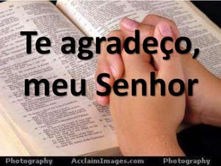 Te agradeço,
meu Senhor