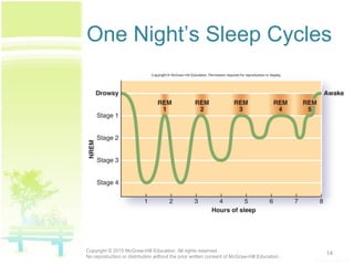 One Night’s Sleep Cycles
14Copyright © 2015 McGraw-Hill Education. All rights reserved.
No reproduction or distribution without the prior written consent of McGraw-Hill Education.
 