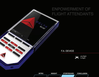 ENPOWERMENT OF
FLIGHT ATTENDANTS
APPRECIATION OF
FLIGHT ATTENDANTS

POSITIVE RATING SYSTEM
F.A. DEVICE
pre-flight
pre-flight
in-flight
in-flight
post-flight

INTRO

INSIGHT

STORYBOARD

CONCLUSION

 