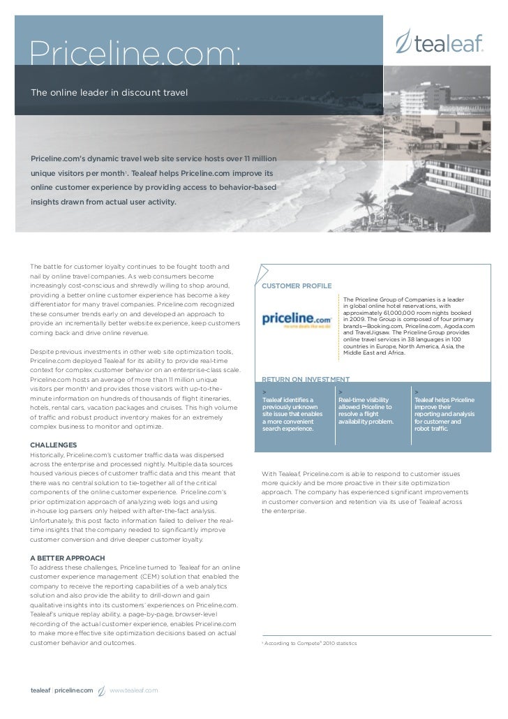 priceline com case study priceline customer service