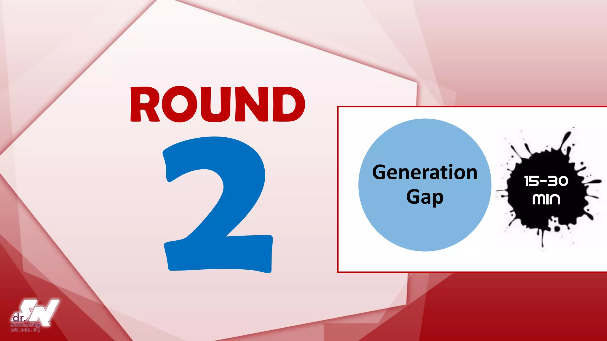 ROUND
15-30
min
Generation
Gap
 