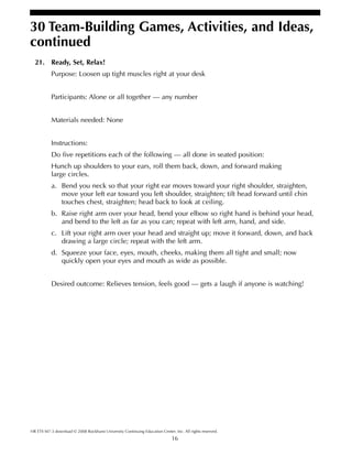 Team building games,activities and ideas | PDF