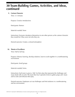 Team building games,activities and ideas | PDF