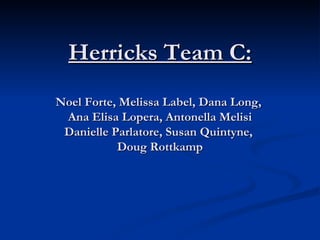 Herricks Team C: Noel Forte, Melissa Label, Dana Long,  Ana Elisa Lopera, Antonella Melisi Danielle Parlatore, Susan Quintyne,  Doug Rottkamp 