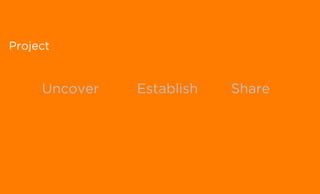 Project
Uncover Establish Share
 