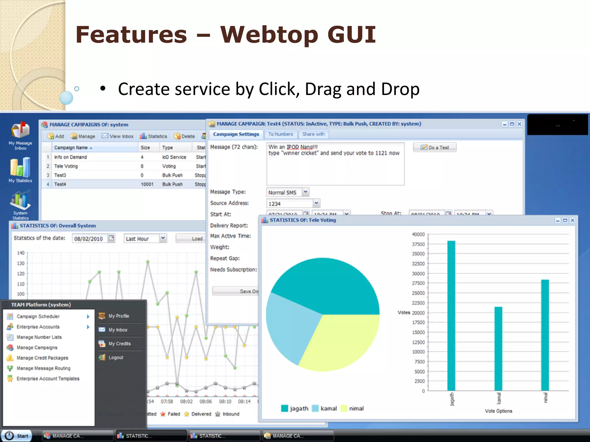 Features – Webtop GUI

 • Create service by Click, Drag and Drop
 