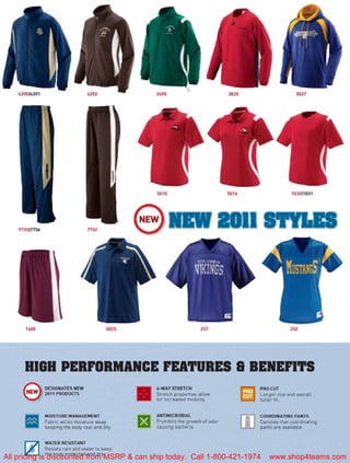 All pricing is discounted from MSRP & can ship today. Call 1-800-421-1974   www.shop4teams.com
 