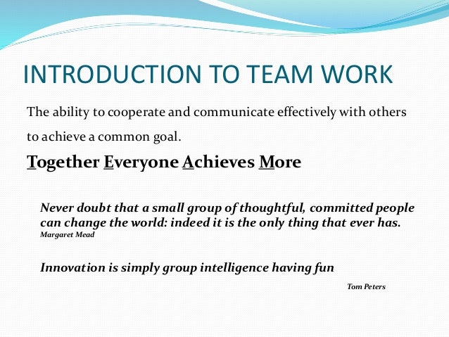 ability to work in a team