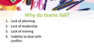 Team Falling Short Team Work and Team building | PPTX