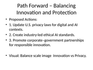 AI Innovation vs. Data Privacy and Balancing Progress and Protection | PPTX