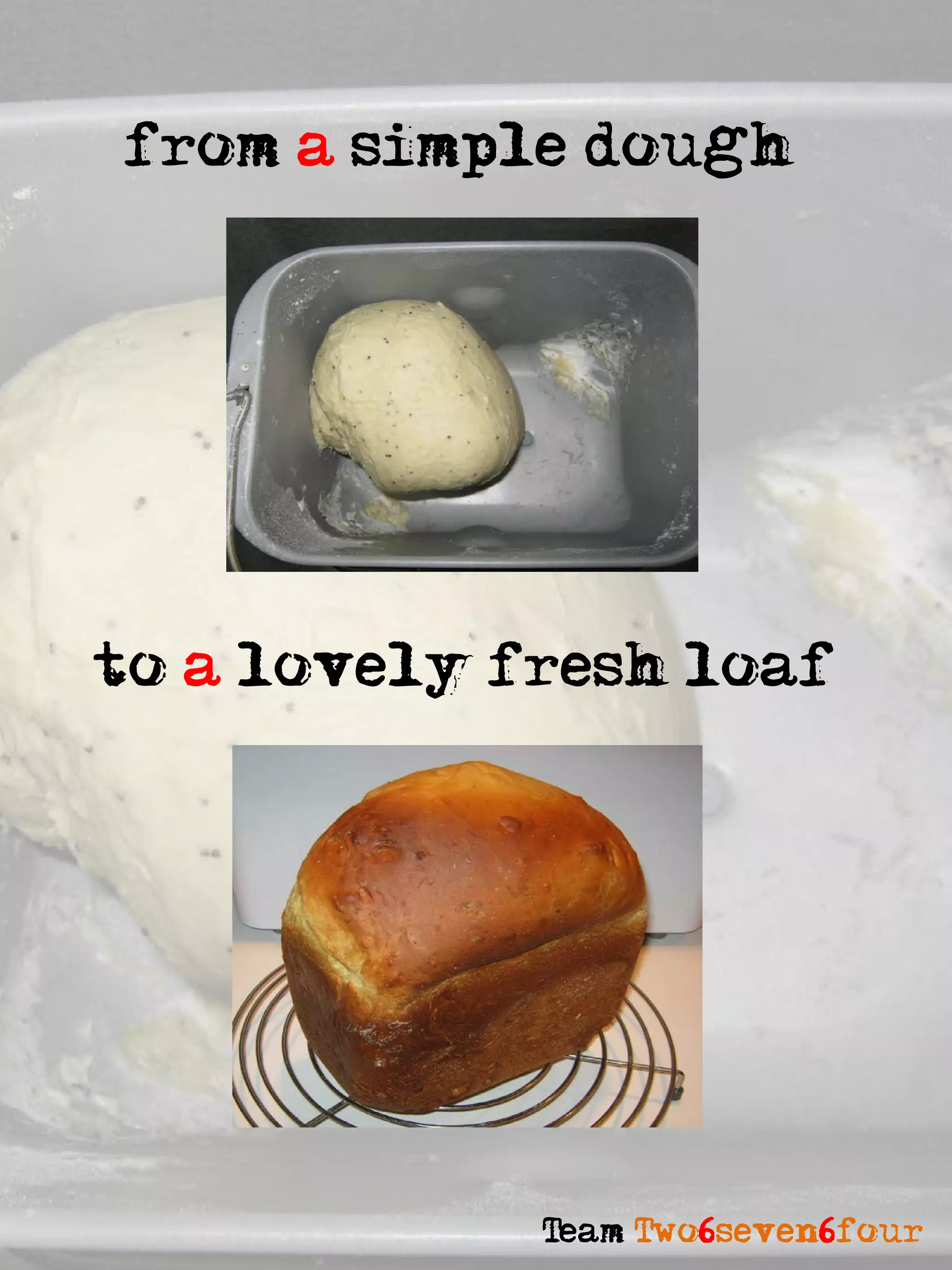from a simple dough




to a lovely fresh loaf




             Team Two6seven6four
 