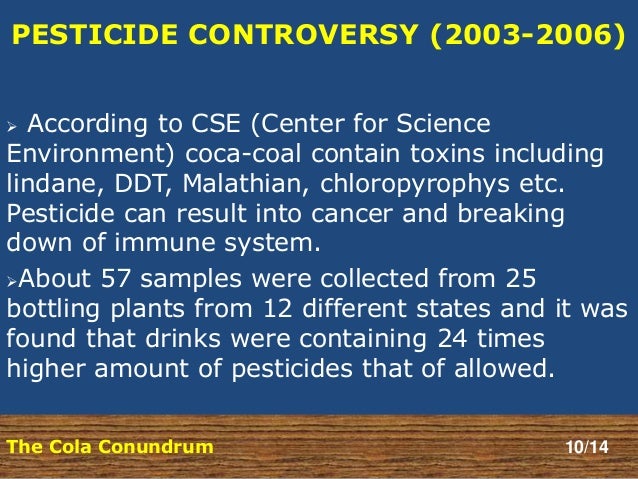 coca cola pesticide controversy