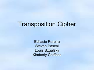 Transposition cipher - Network Security.ppt