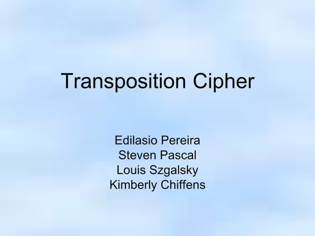 Transposition cipher - Network Security.ppt