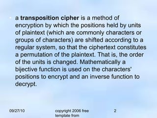 Transposition cipher - Network Security.ppt