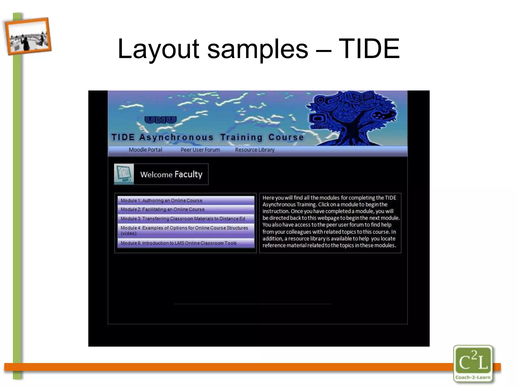 Technology for Distance Education (TIDE)