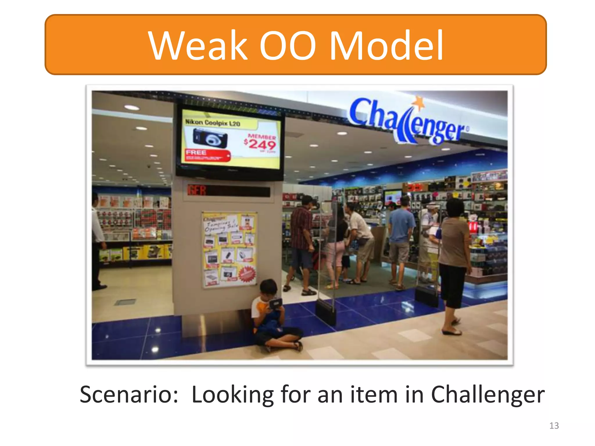 13Weak OO ModelScenario: Looking for an item in Challenger