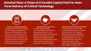 Fall 2022 | Technology, Innovation, and Great Power Competition 36
Detailed View: A Vision of A Parallel Capital Pool For ...