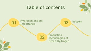 team5 green hydrogen production presentation | PPTX