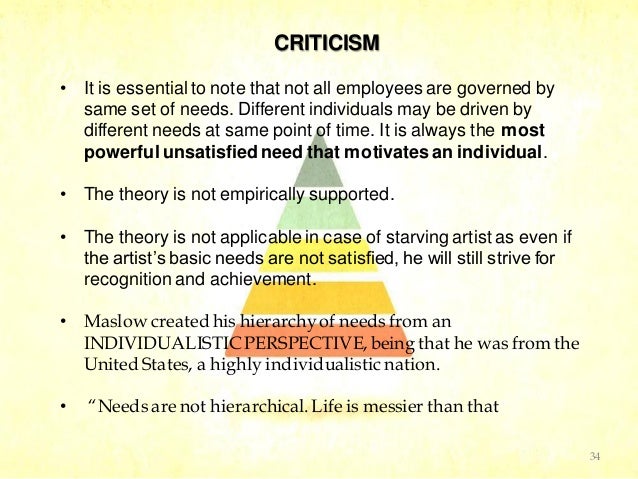 What Is A Major Criticism Of Maslow's Hierarchy Of Needs Team 5 maslow’s hierarchy of needs