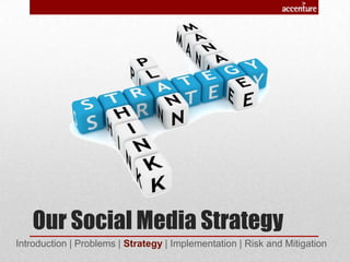 Our Social Media Strategy
Introduction | Problems | Strategy | Implementation | Risk and Mitigation
 