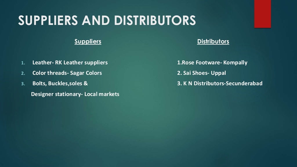 Supply Chain Of SHOE MANUFACTURING FIRM
