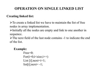 single linked list | PPTX | Programming Languages | Computing