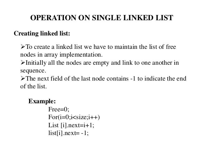 single linked list