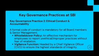 Corporate Governance at State Bank of India (SBI) | PDF