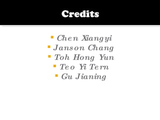 Chen Xiangyi Janson Chang Toh Hong Yun Teo Yi Tern Gu Jianing 