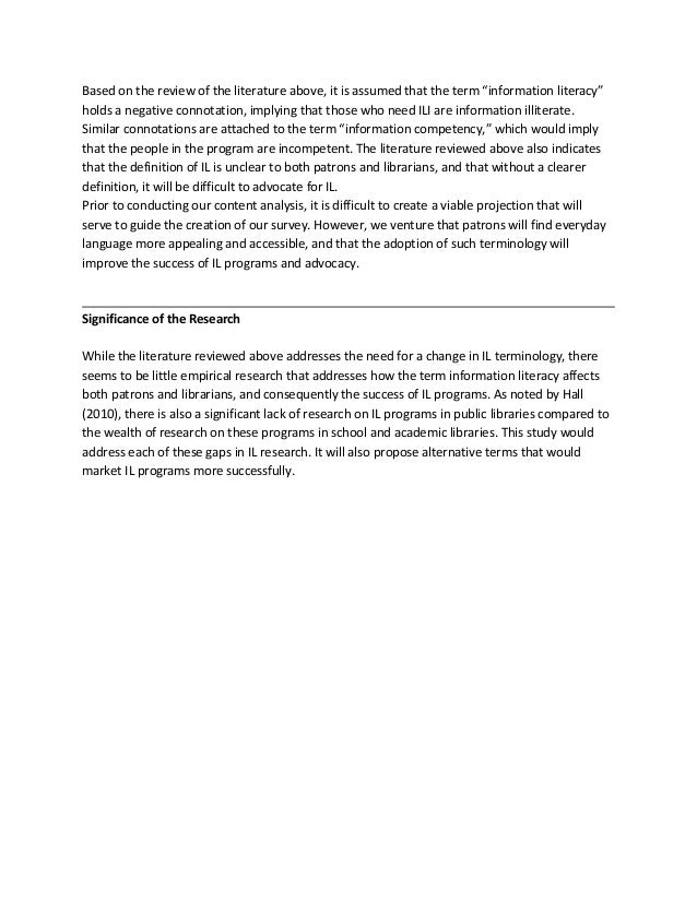 Literature Review In Research Proposal : To answer the why behind your